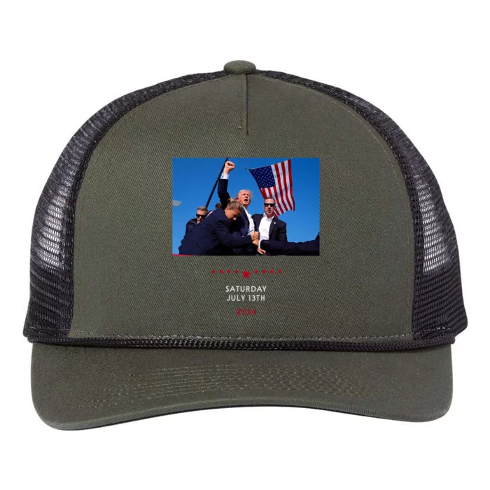 Funny Trump 2024 Shooting At Trump Rally In Pennsylvania Retro Rope Trucker Hat Cap