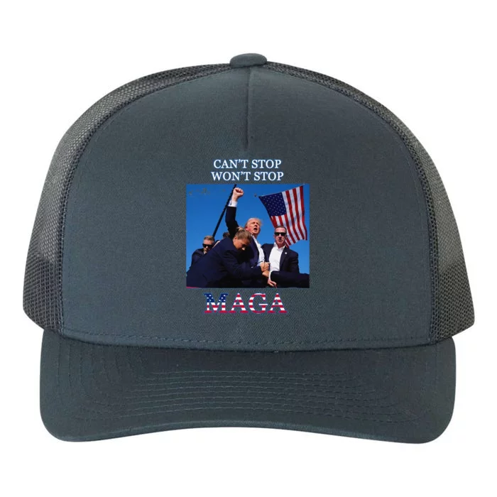 Funny Trump 2024 Cant Stop Wont Stop Maga Yupoong Adult 5-Panel Trucker Hat