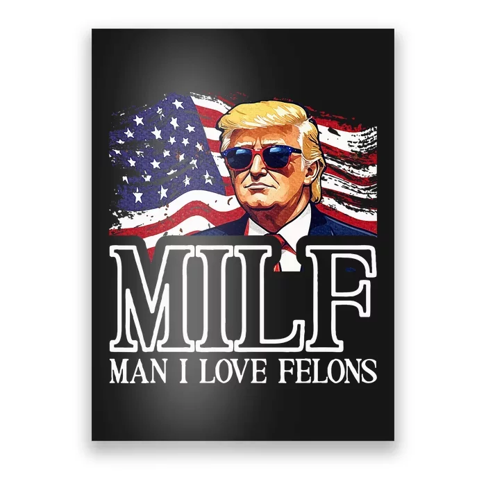 Funny Trump 2024 Political Satire Retro Us Flag Poster