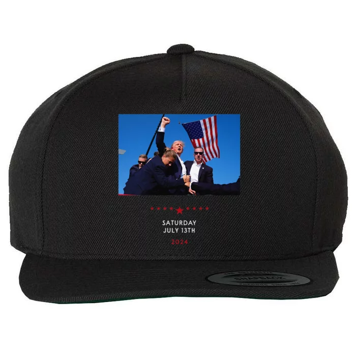 Funny Trump 2024 Shooting At Trump Rally In Pennsylvania Wool Snapback Cap