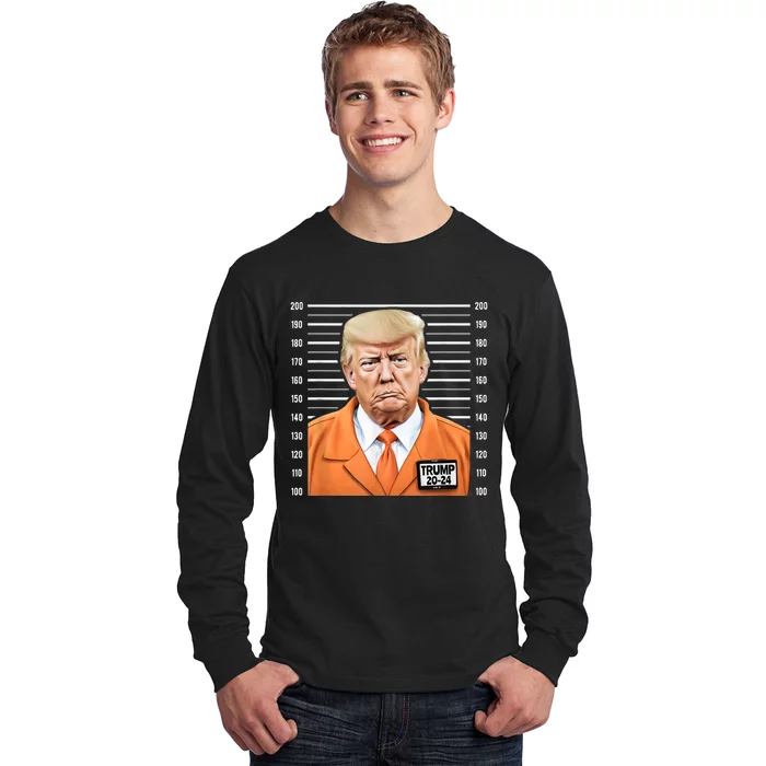 Funny Trump 2024 Prisoner Mugshot Long Sleeve Shirt