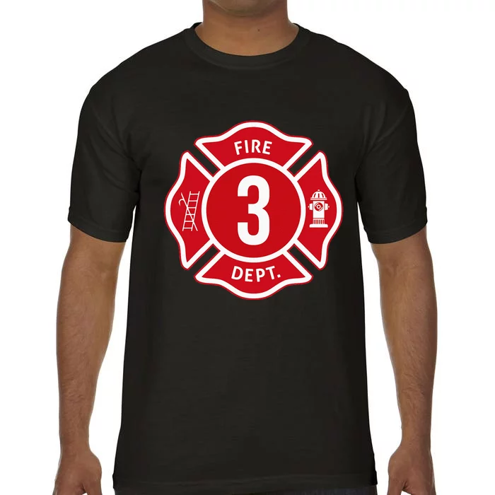 Fire Truck 3rd Birthday Boy Firefighter 3 Year Old Comfort Colors T-Shirt