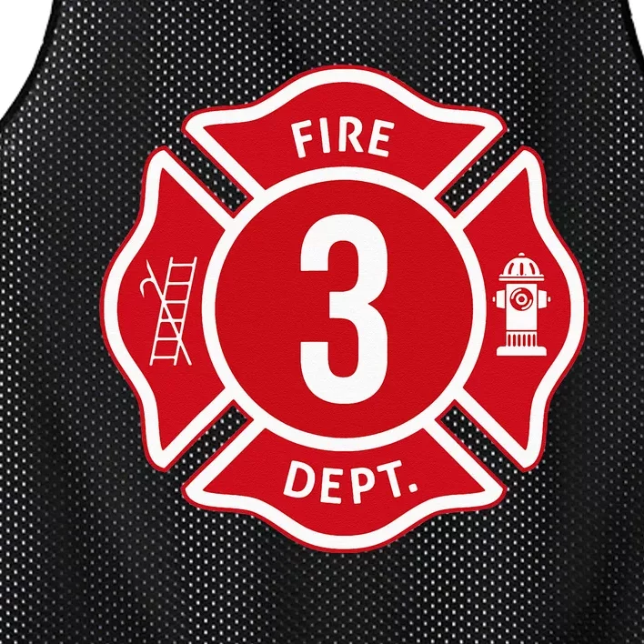 Fire Truck 3rd Birthday Boy Firefighter 3 Year Old Mesh Reversible Basketball Jersey Tank