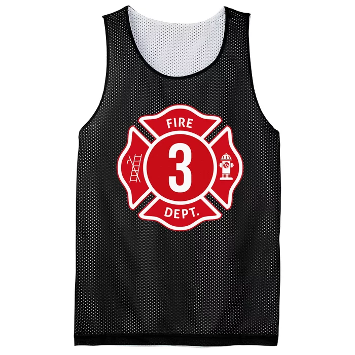 Fire Truck 3rd Birthday Boy Firefighter 3 Year Old Mesh Reversible Basketball Jersey Tank