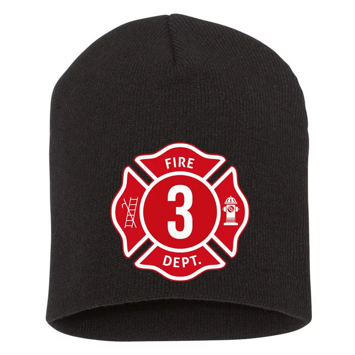 Fire Truck 3rd Birthday Boy Firefighter 3 Year Old Short Acrylic Beanie