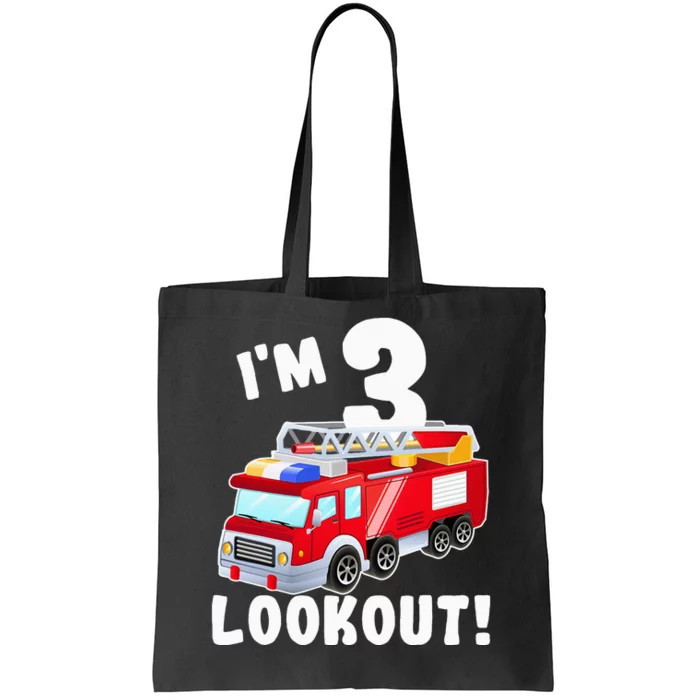 Fire Truck 3rd Birthday 3 Gift Little Firefighter Tote Bag