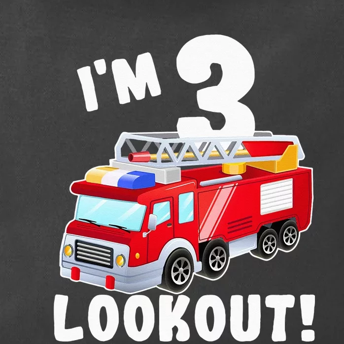 Fire Truck 3rd Birthday 3 Gift Little Firefighter Zip Tote Bag