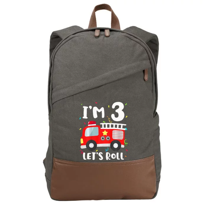 Fire Truck 3rd BirthdayFirefighter 3 Year Old Cotton Canvas Backpack