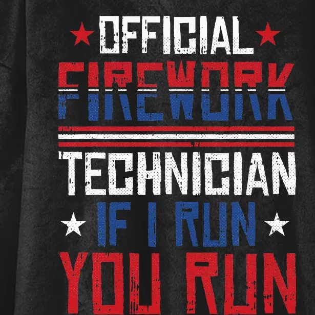 Firework Technician 4th Of July Funny USA Pyro Technician Hooded Wearable Blanket