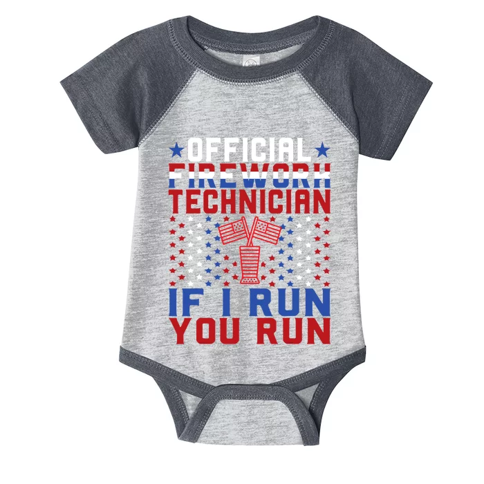 Firework Technician 4th Of July Funny USA Pyro Technician Infant Baby Jersey Bodysuit