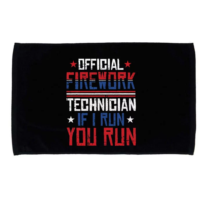 Firework Technician 4th Of July Funny USA Pyro Technician Microfiber Hand Towel