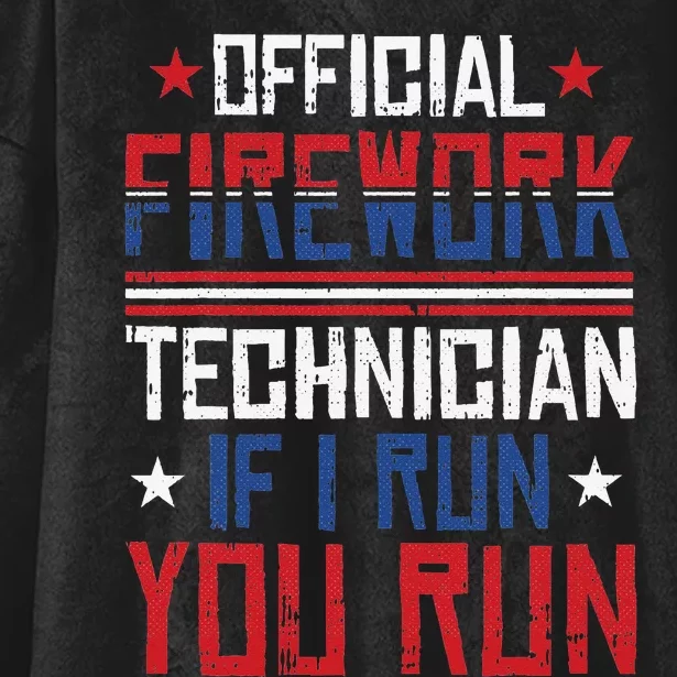 Firework Technician 4th Of July Funny USA Pyrotechnician Hooded Wearable Blanket