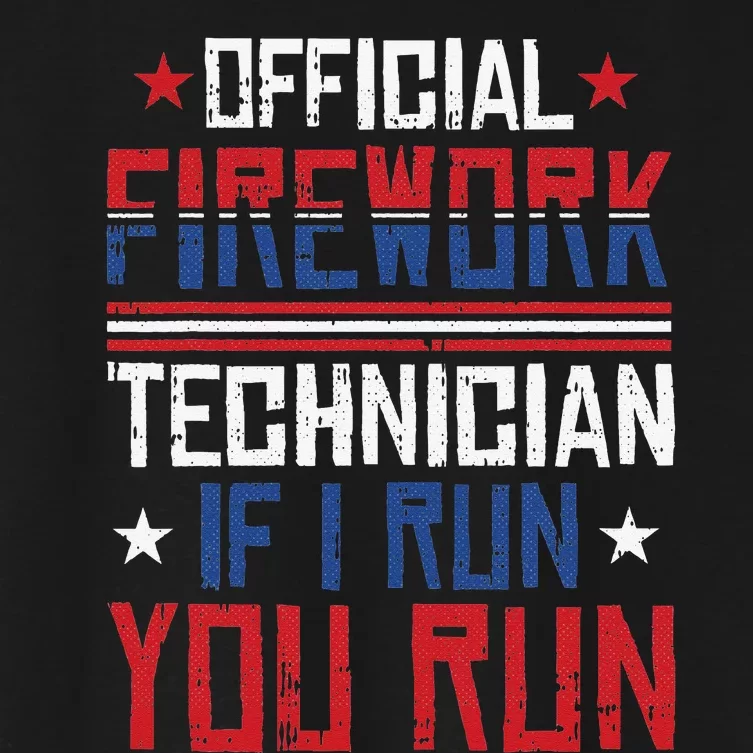 Firework Technician 4th Of July Funny USA Pyrotechnician Women's Crop Top Tee