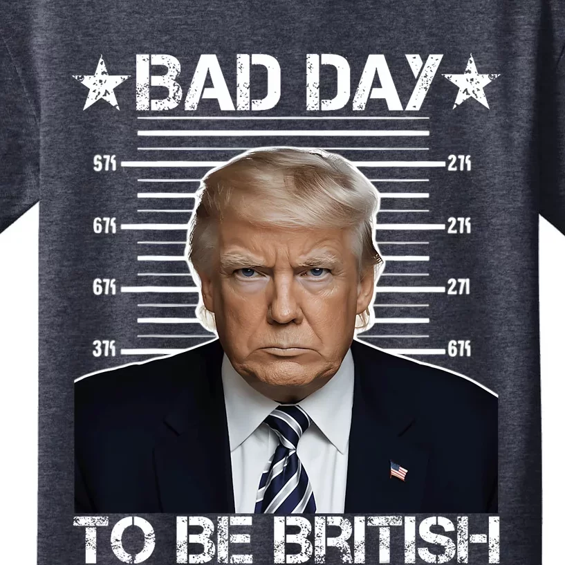 Funny Trump 4th Of July Bad Day To Be British American Flag Kids T-Shirt