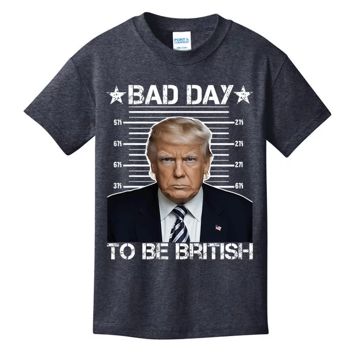 Funny Trump 4th Of July Bad Day To Be British American Flag Kids T-Shirt