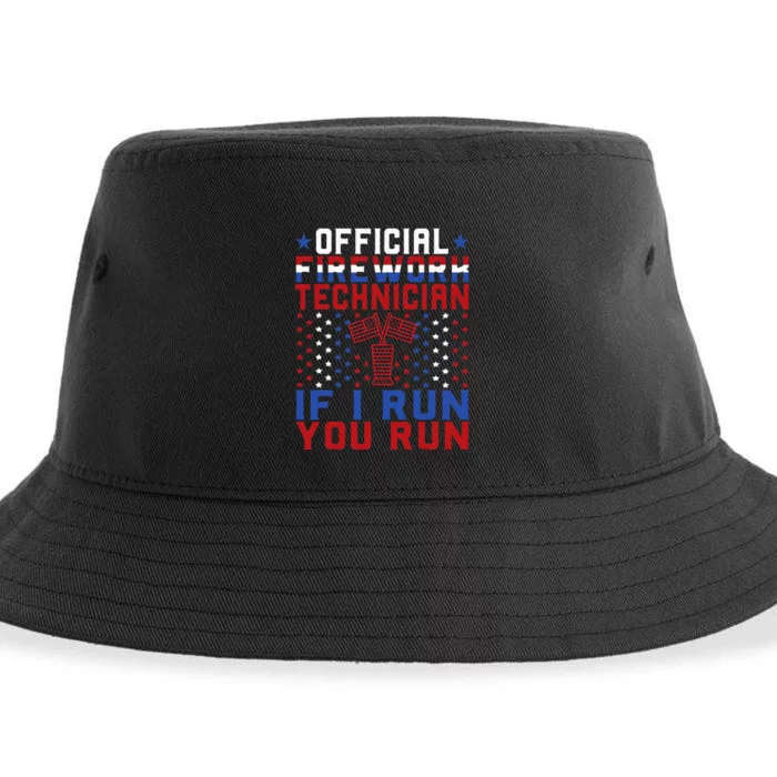 Firework Technician 4th Of July Funny USA Pyro Technician Sustainable Bucket Hat