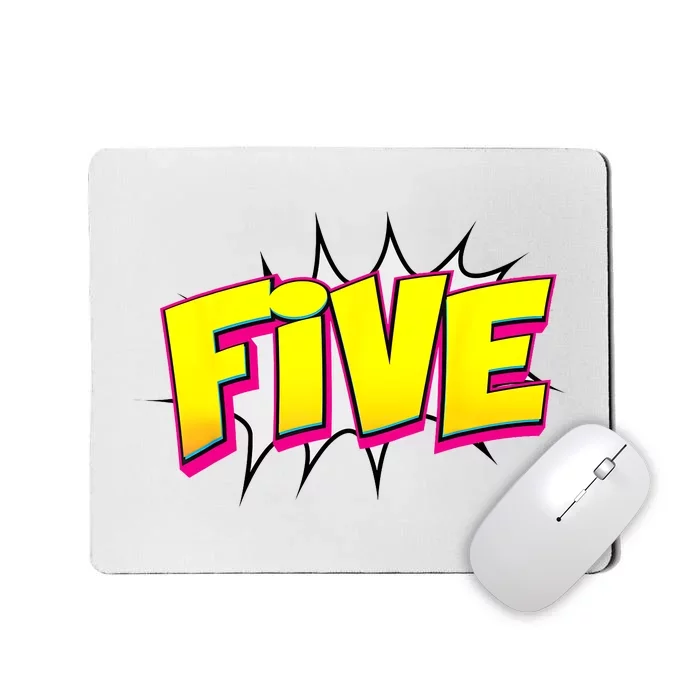 Five Text 5 Year Old Gift 5th Birthday Fifth Boy Mousepad