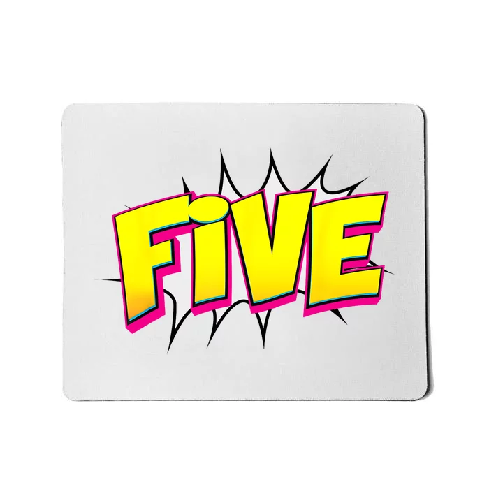 Five Text 5 Year Old Gift 5th Birthday Fifth Boy Mousepad