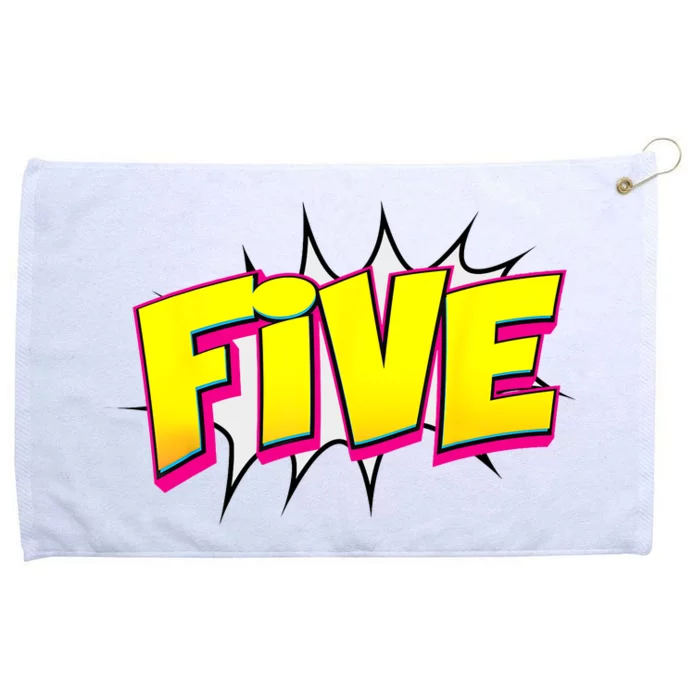 Five Text 5 Year Old Gift 5th Birthday Fifth Boy Grommeted Golf Towel