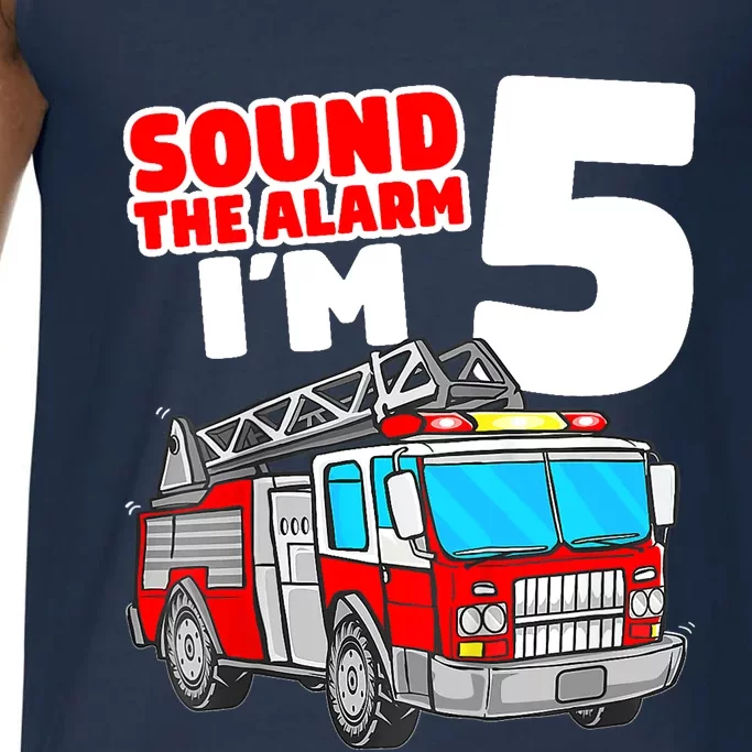 Fire Truck 5 Year Old Firefighter Five 5th Birthday Boy Comfort Colors® Tank Top