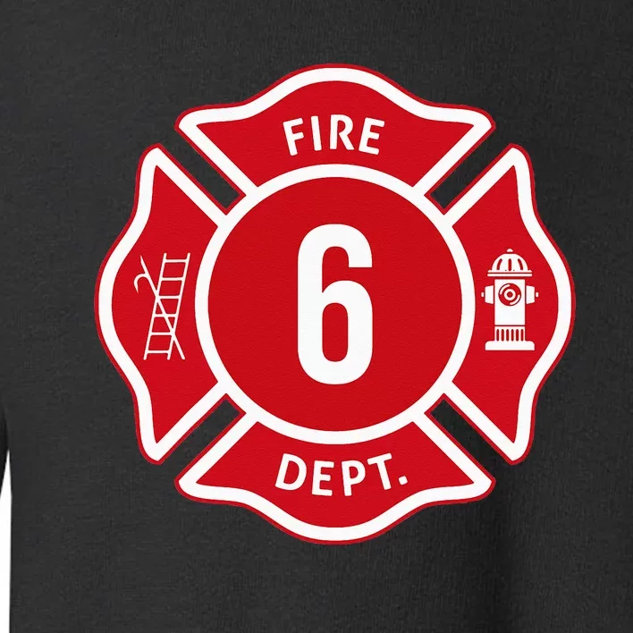 Fire Truck 6th Birthday Firefighter 6 Year Old Toddler Sweatshirt