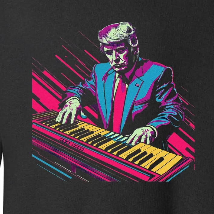 Funny Trump 80S Synth Keyboard Toddler Sweatshirt