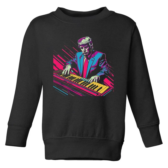 Funny Trump 80S Synth Keyboard Toddler Sweatshirt