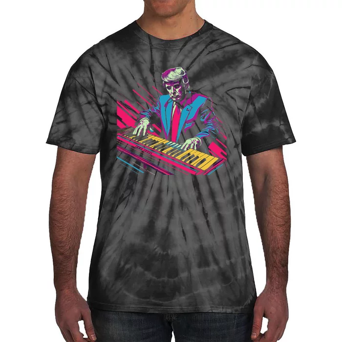 Funny Trump 80S Synth Keyboard Tie-Dye T-Shirt