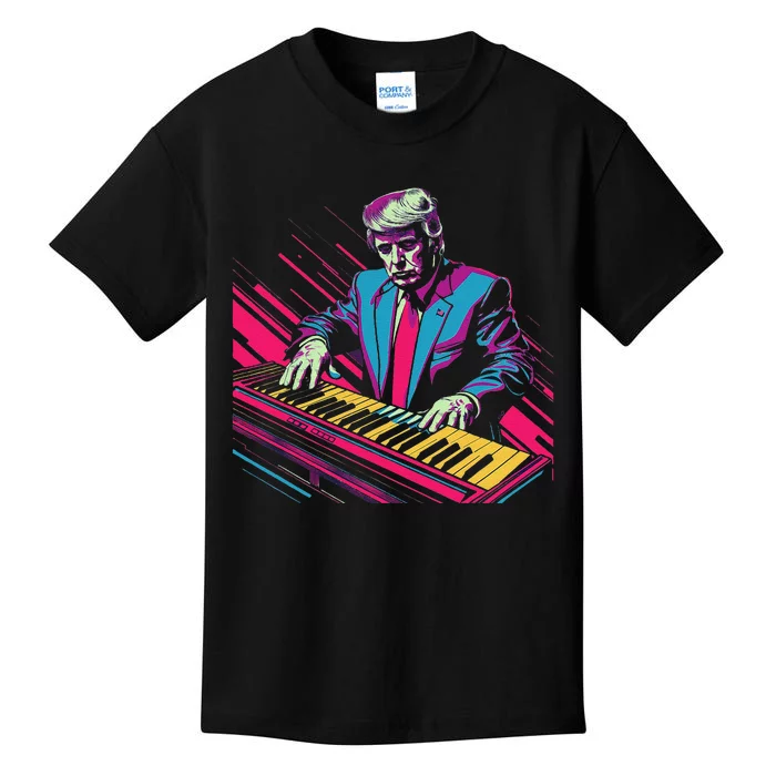 Funny Trump 80S Synth Keyboard Kids T-Shirt