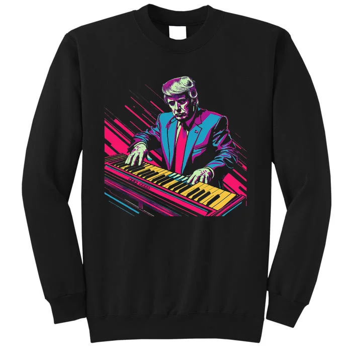 Funny Trump 80S Synth Keyboard Tall Sweatshirt