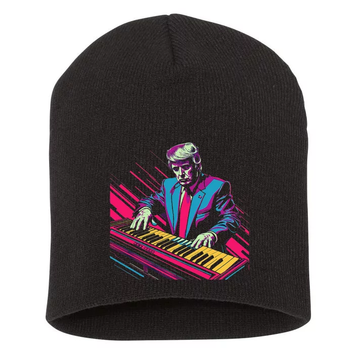 Funny Trump 80S Synth Keyboard Short Acrylic Beanie