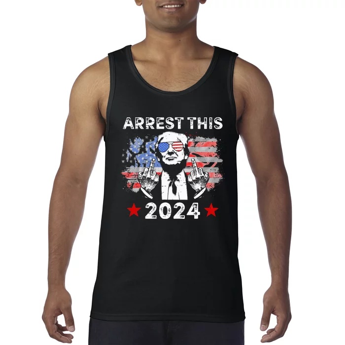 Funny Trump Arrest This Donald Trump Middle Finger President Tank Top