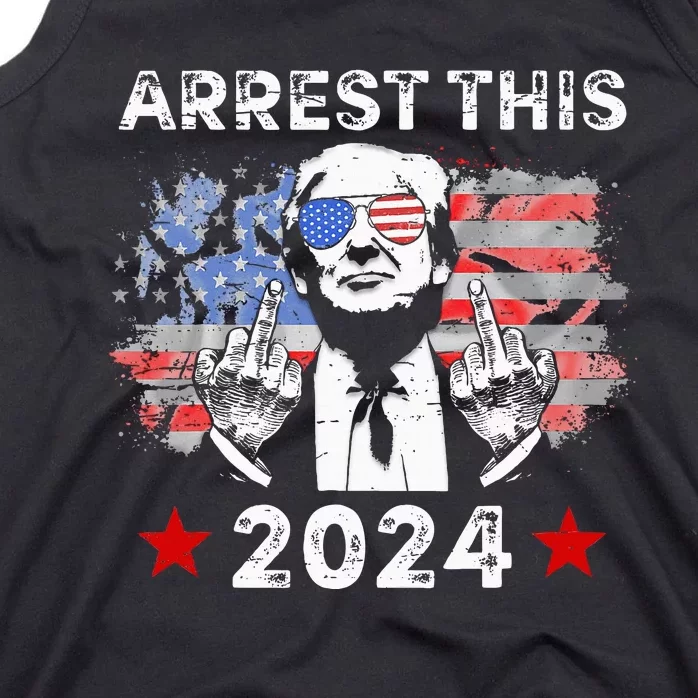 Funny Trump Arrest This Donald Trump Middle Finger President Tank Top