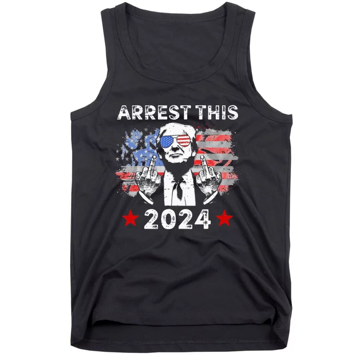 Funny Trump Arrest This Donald Trump Middle Finger President Tank Top