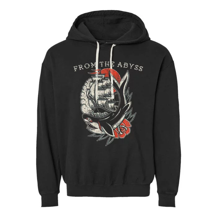 From The Abyss Traditional Old School Ship Garment-Dyed Fleece Hoodie