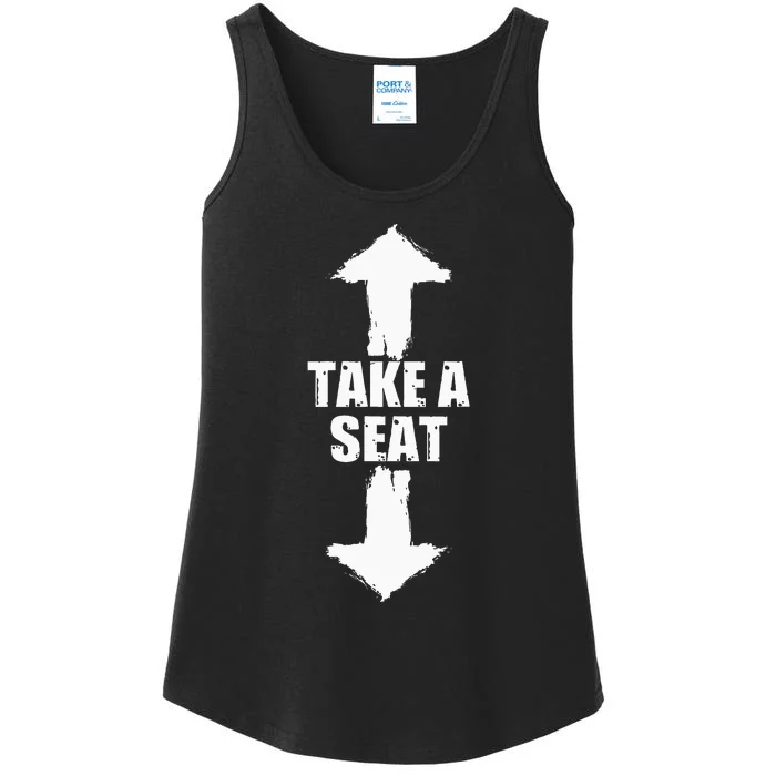 Funny Take A Seat Sarcastic Adult Humor Men Ladies Essential Tank