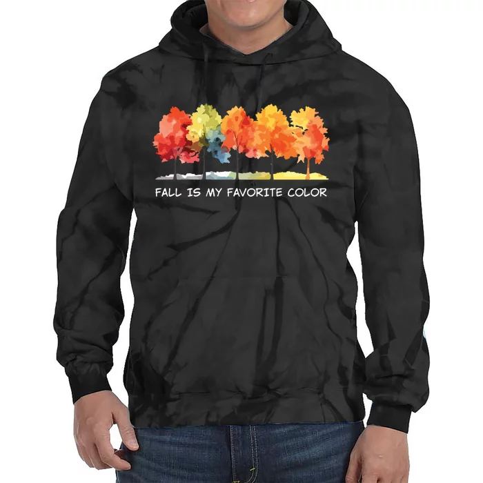 Fall Tree Autumn Tree Line Thanksgiving Tie Dye Hoodie