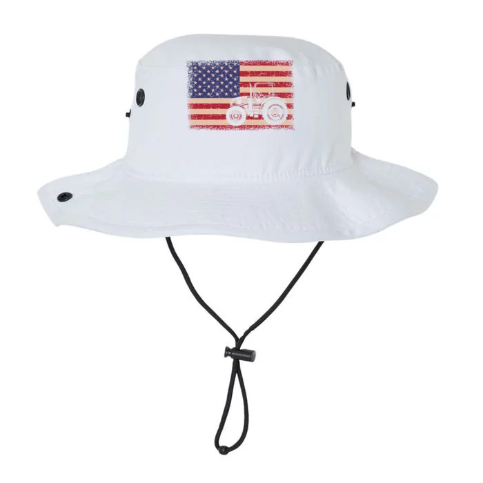 Farm Tractors American Flag Patriotic Vintage Farming Farmer Gift Legacy Cool Fit Booney Bucket Hat