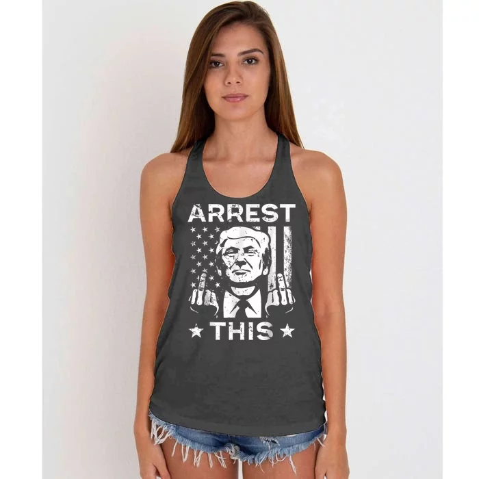 Funny Trump Arrest This Teee Trump Arrest This Women's Knotted Racerback Tank