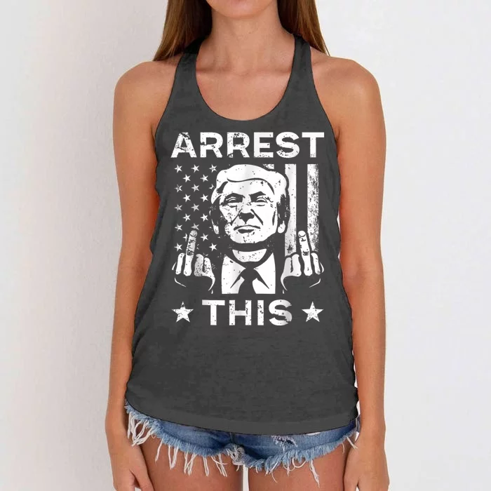 Funny Trump Arrest This Teee Trump Arrest This Women's Knotted Racerback Tank