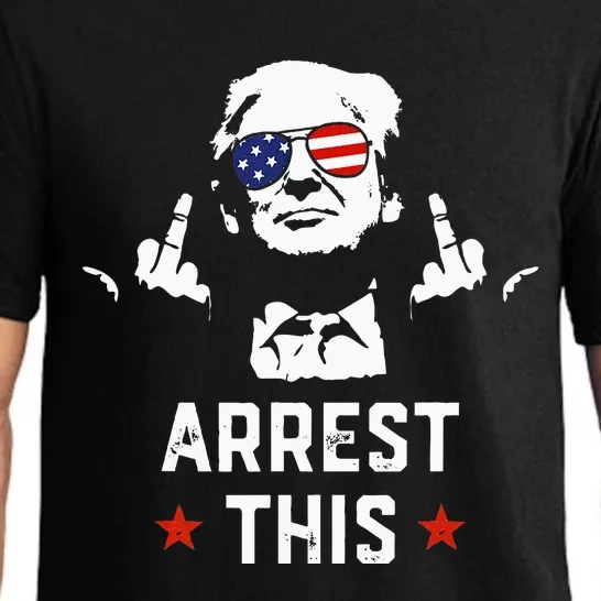 Funny Trump Arrest This Donald Trump Middle Finger President Pajama Set