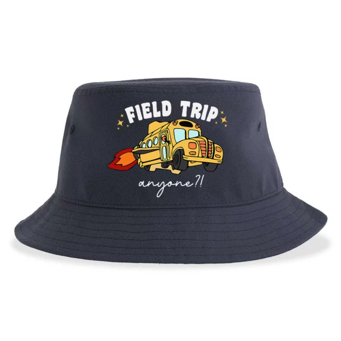 Field Trip Anyone Teacher Field Day Funny Presents Sustainable Bucket Hat