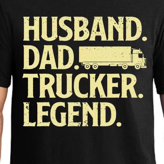 Funny Trucker Art For Truck Driver Husband  Dad Trucking Pajama Set