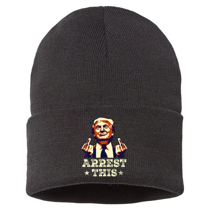 Funny Trump Arrest This Trump Arrest This Funny Trump Sustainable Knit Beanie