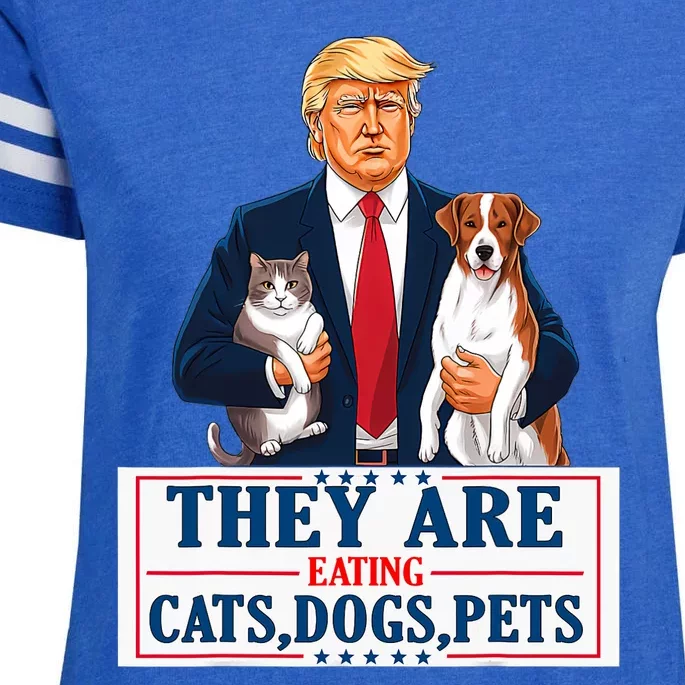 Funny They Are Eating The Dogs The Cats The Pets Trump Enza Ladies Jersey Football T-Shirt