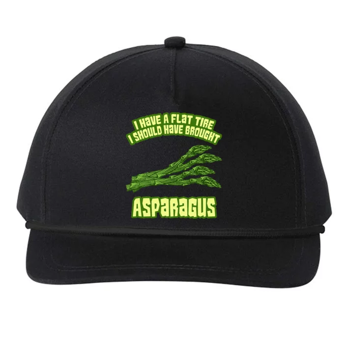 Flat Tire Asparagus Vegan Vegetarian Vegetables Funny Snapback Five-Panel Rope Hat