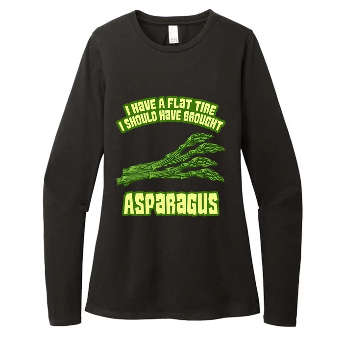 Flat Tire Asparagus Vegan Vegetarian Vegetables Funny Womens CVC Long Sleeve Shirt