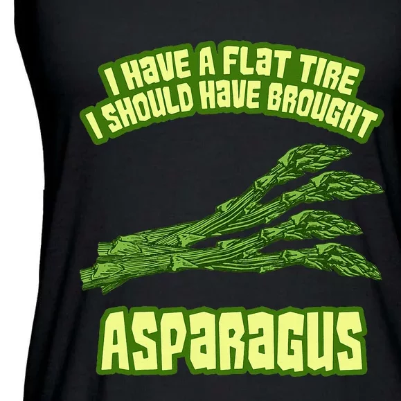 Flat Tire Asparagus Vegan Vegetarian Vegetables Funny Ladies Essential Flowy Tank