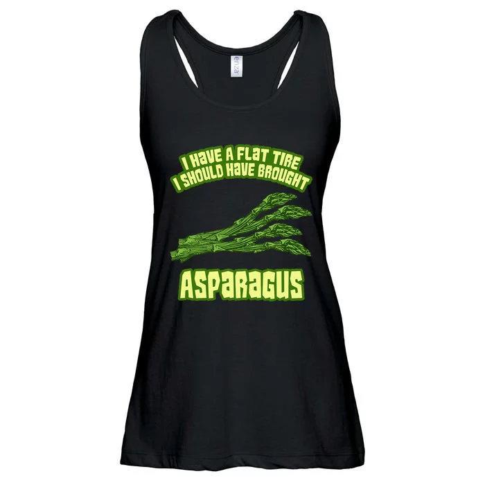 Flat Tire Asparagus Vegan Vegetarian Vegetables Funny Ladies Essential Flowy Tank