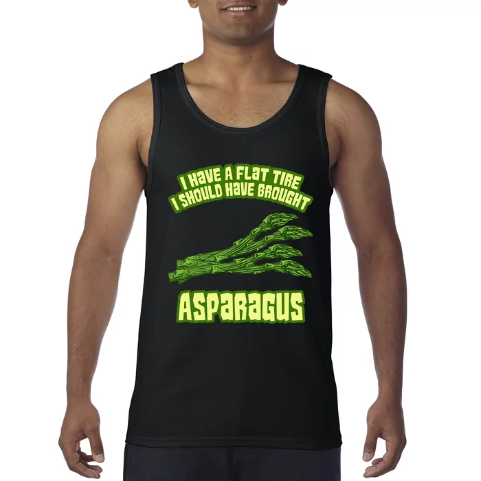 Flat Tire Asparagus Vegan Vegetarian Vegetables Funny Tank Top